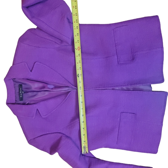 Evan Picone Jacket Blazer Open Front Career Essentials Hook Eye Purple NWT Sz10 - Picture 7 of 12
